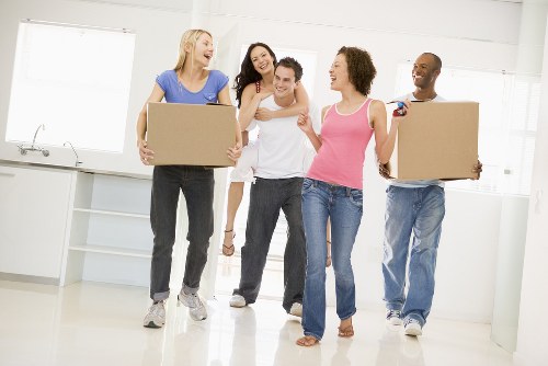 Furniture and boxes packed for transport in Hounslow