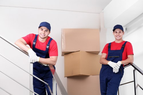 Removal van team handling a customer complaint review