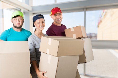 Removal van loading boxes for a house move