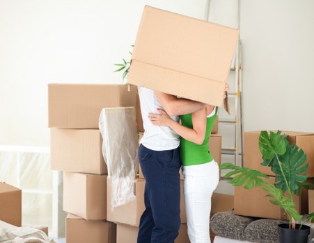 Apartment moving boxes prepared for a Hounslow flat move