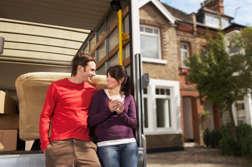 Hounslow removal van crew assessing risks before moving items